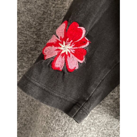 Michael Simon Sez Cardigan Black Multi Floral Embroidered Button Front Girl 7/8 - Picture 12 of 12